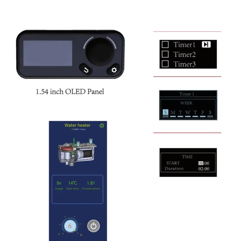 

New 7 Days Timer For Control 5KW 12V Auto /Diesel Liquid Parking Heater For Car Truck Boat Camper CE Certified
