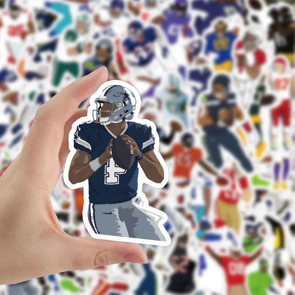 10/30/50PCS Football NFL Player Stickers Creative iPad Mobile Phone Helmet Car  Guitar DIY Wall Sticker Toy Decoration Wholesale