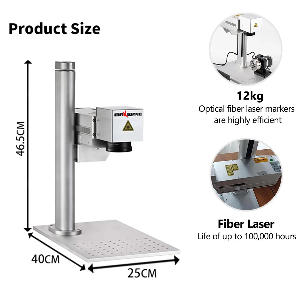 Mini máquina de marcação a laser de fibra de mesa 1.30W para gravador de metal, suporte USB, 110x110mm, ferramentas de joias