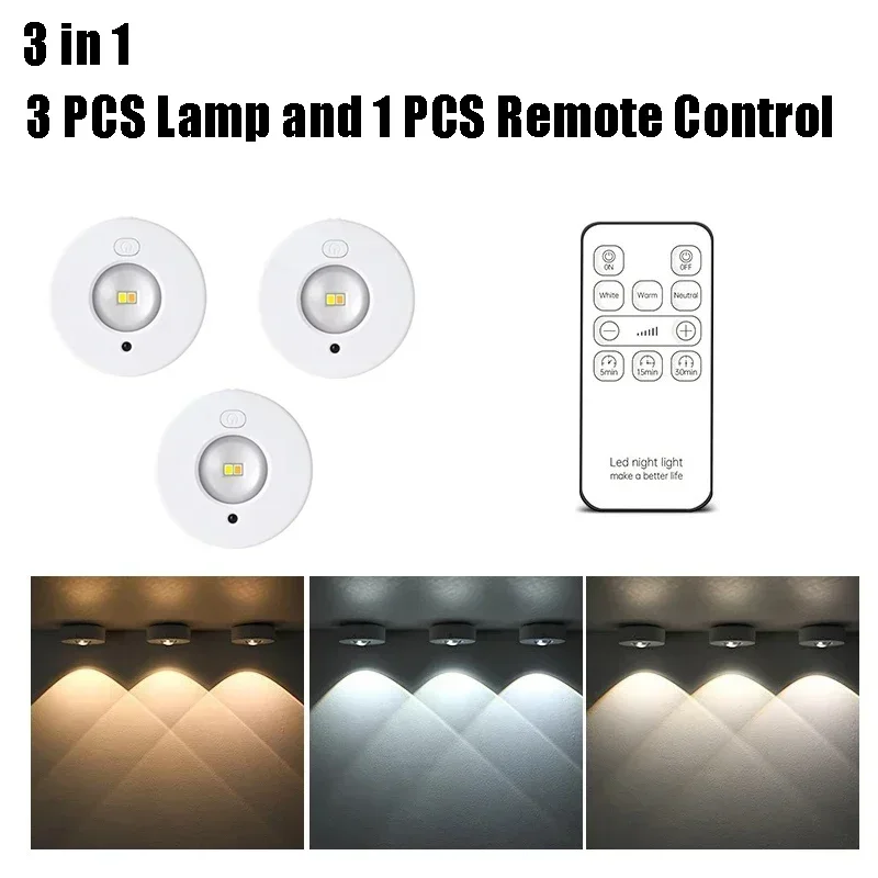 Led Nachtlampje Draadloze Kast Lamp Rgb 12 Kleur Afstandsbediening Type-C Oplaadbaar Voor Kamer Pad Kast Verlichting