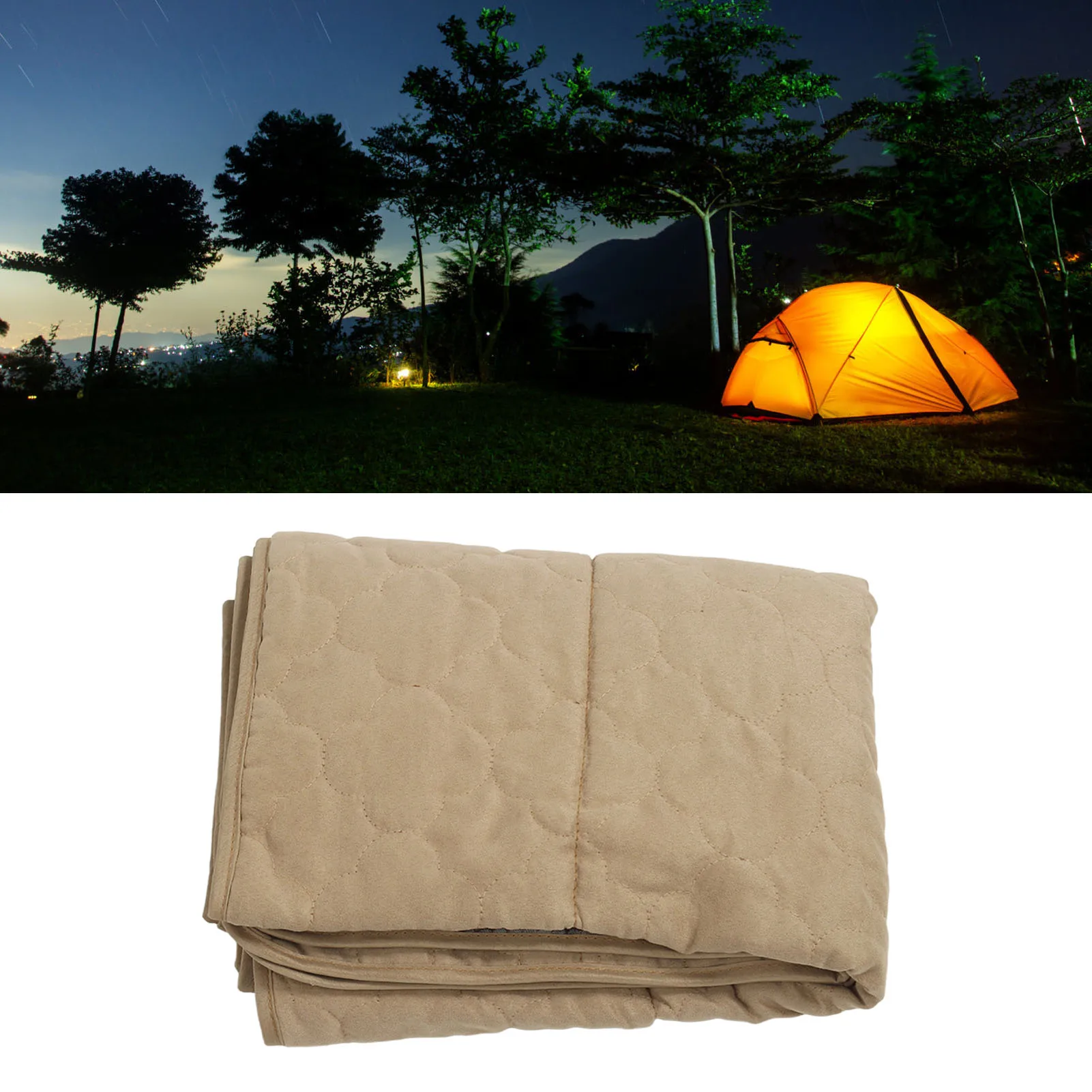 

Khaki Suede Heated Sleeping Bag Pad Heated Sleeping Bag Liner For Autumn Winter Camping