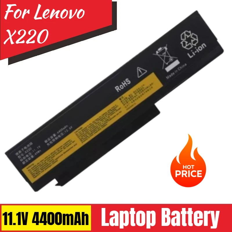 

New Replacement Laptop Battery 11.1V 4400mAh X220 for Lenovo ThinkPad X220i X220S Series 42T4865 42T4866 42T4872 42T4899 42T4900