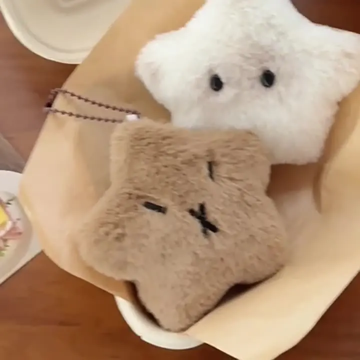 Creative Soft Stuffed Animal Capybara Plush Doll Star Squeak Toy Cartoon Bag Pendant Key Chain Backpack Car Bag Key Ring