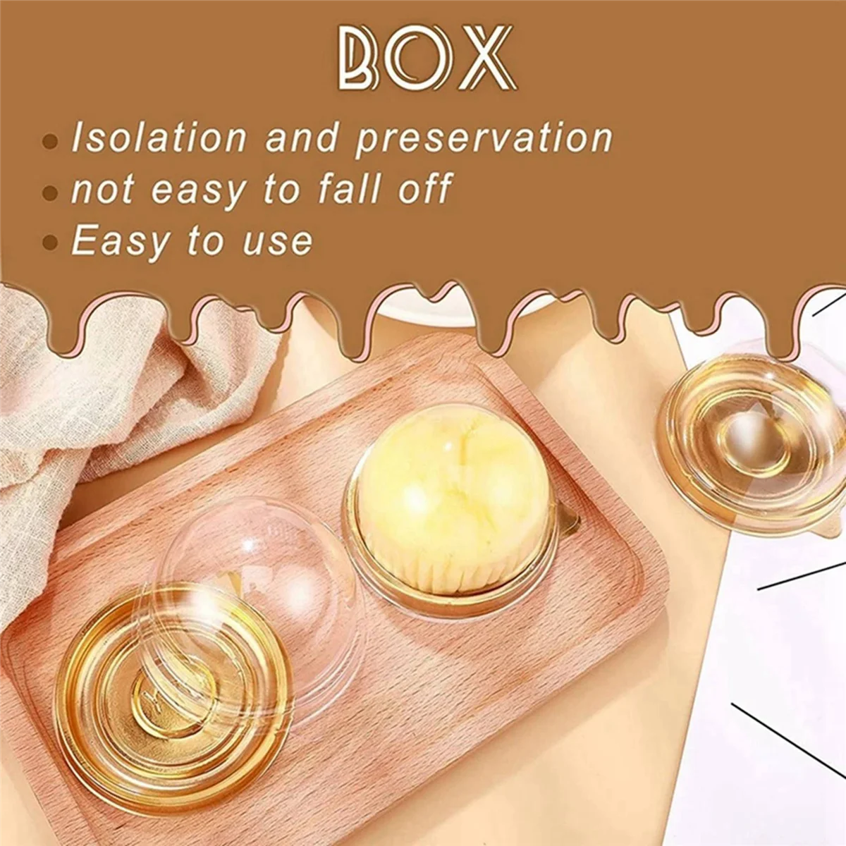 200Pcs Clear Plastic Mini Cupcake Boxes Muffin Pod Dome Muffin Cake Container Box Individual Cupcake Dessert Container