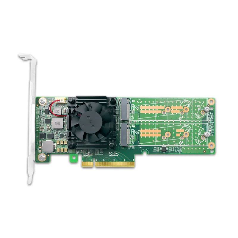 PCIe3.0 x8 - 2 ポート M.2 NVMe SSD アダプター カード PLX8747 2242/2260/2280mm