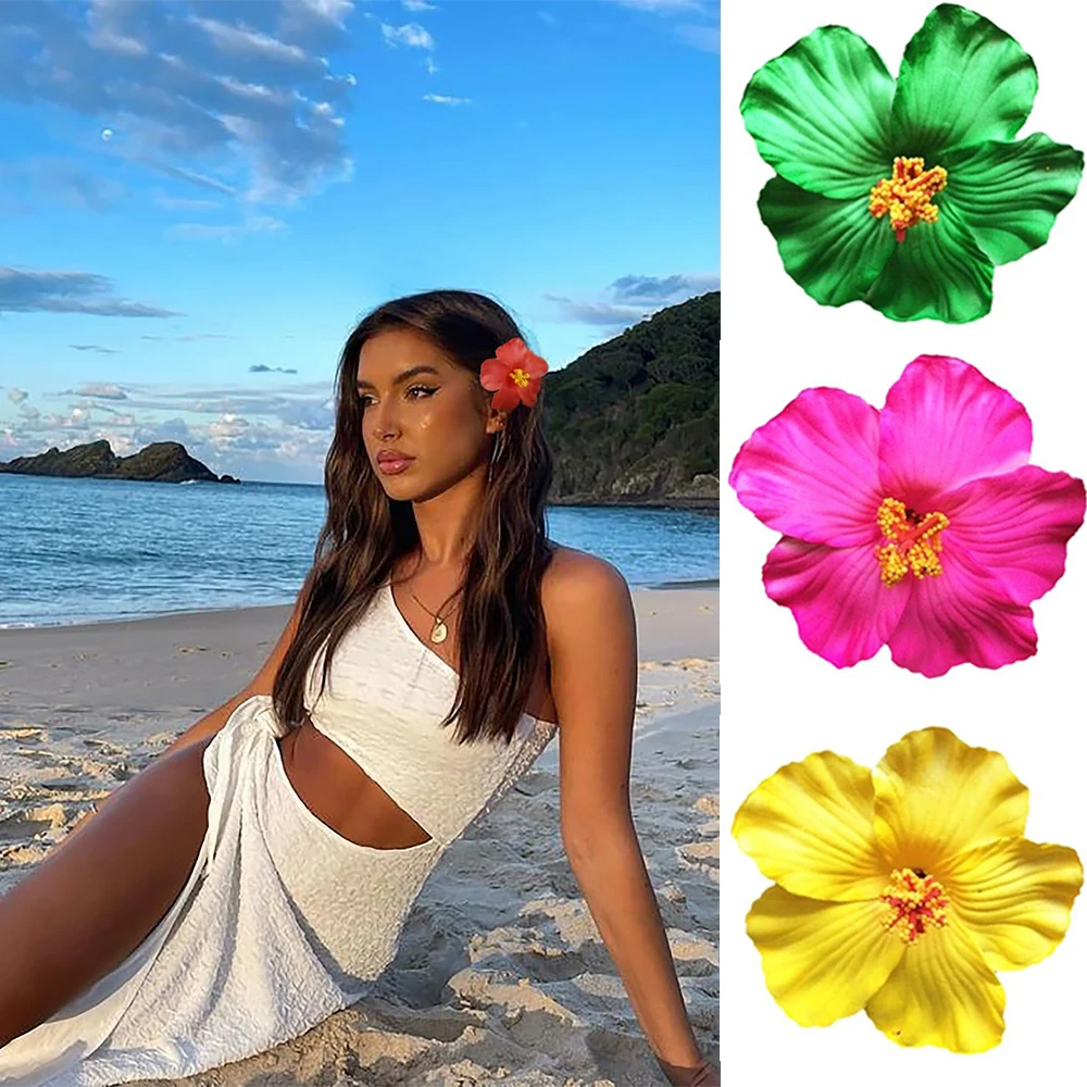 Headwear Hawaiian Flower Hair Clips Hair Accessories Romantic Artificial Flower Clips Suitable Vacation Beach Parties