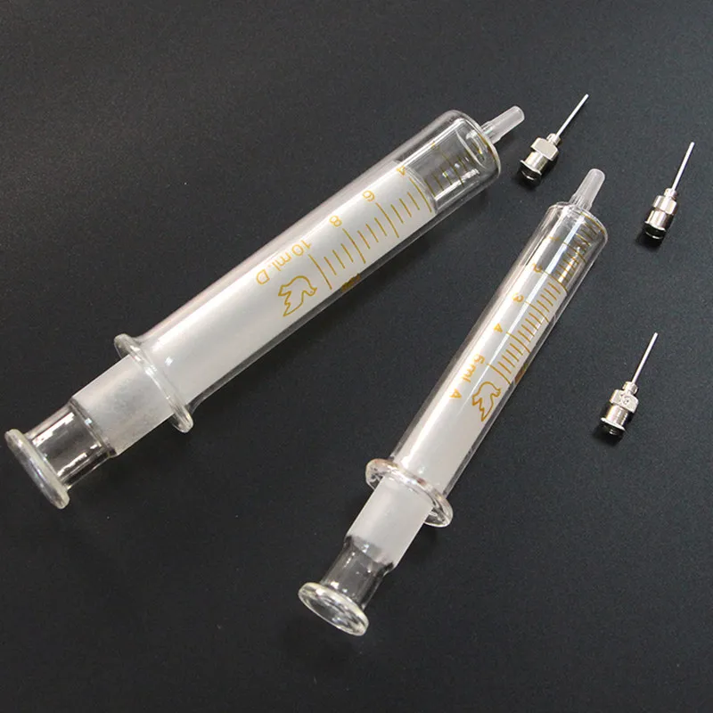 Glass Syringe 5ml 10ml Syringe Metal Needle Welding Oil Container Glass Push Rod Mobile Phone Repair Tools