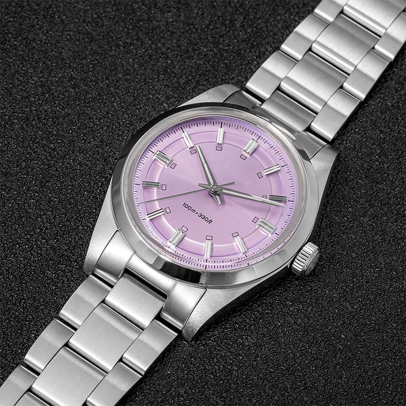 ADDIESDIVE DIY Herrenuhr mit individuellem Logo AD2515 Luxus VH31 Quarzuhr Gewölbtes Glas 100m wasserdicht Steriles Zifferblatt 36mm Armbanduhr