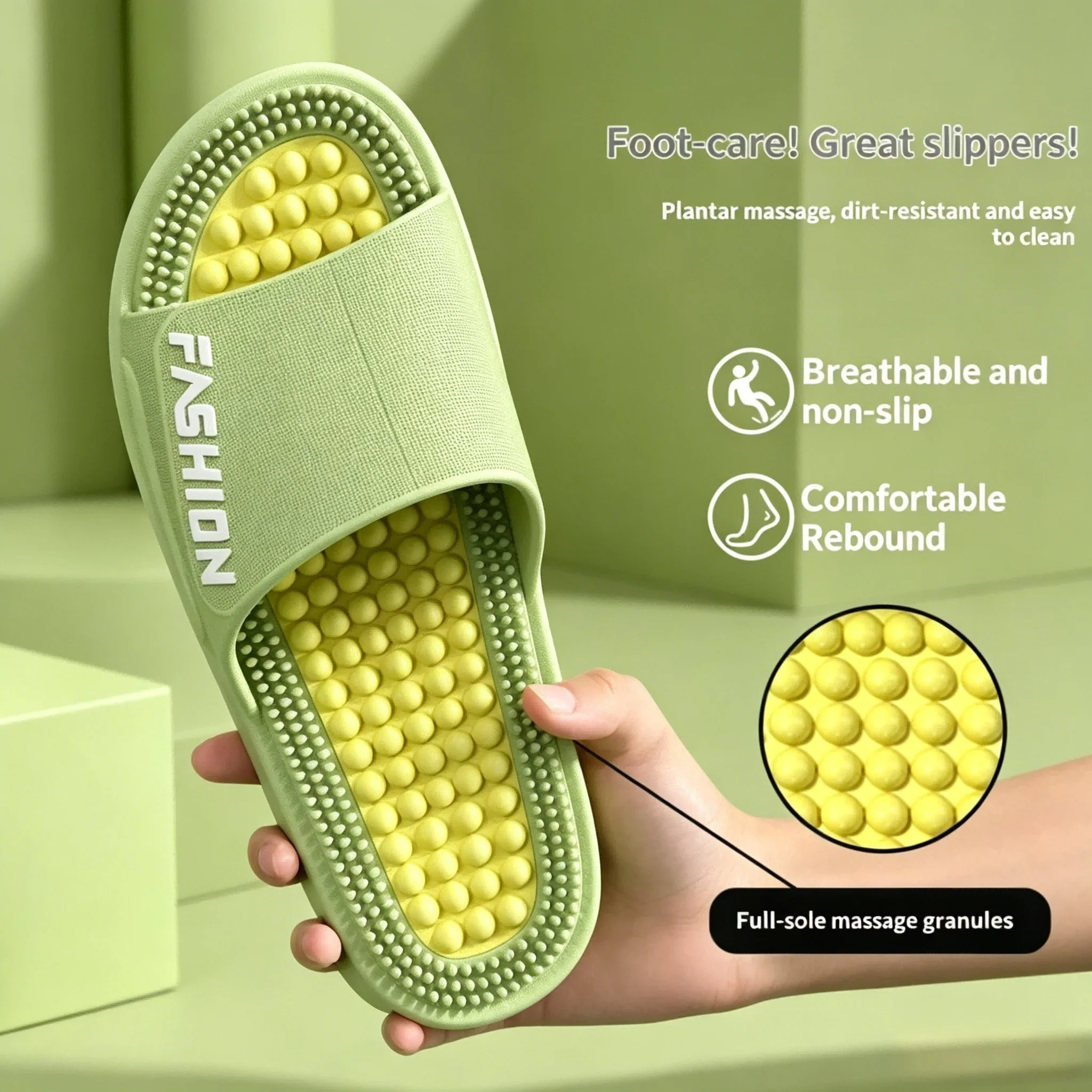SHAJI Unisex Acupressure Massage Cloud Slides, Summer Non Slip Flat Flip Flops, Comfort Footwear for Home Beach Indoor Outdoor