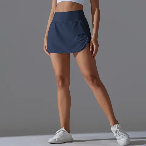 Sports Yoga Skirt Women 2 in 1 Badminton Tennis Skirt With Shorts High Waist Breathable Sweat Skirt Athletic Fitness Golf Skorts