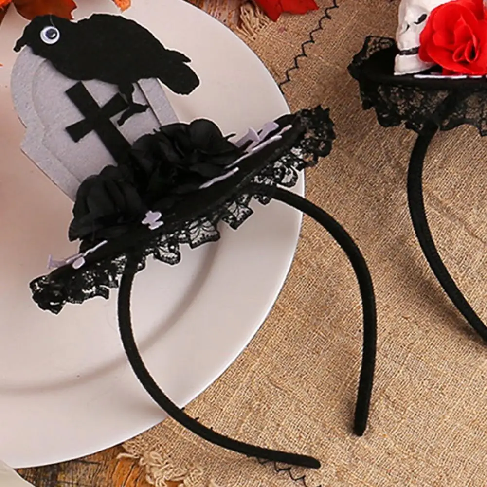 Halloween Accessory Elastic Headband Spooky Halloween Headbands Bloodshot Eye Crow Ghost Festival Skull Hair Hoop for Party