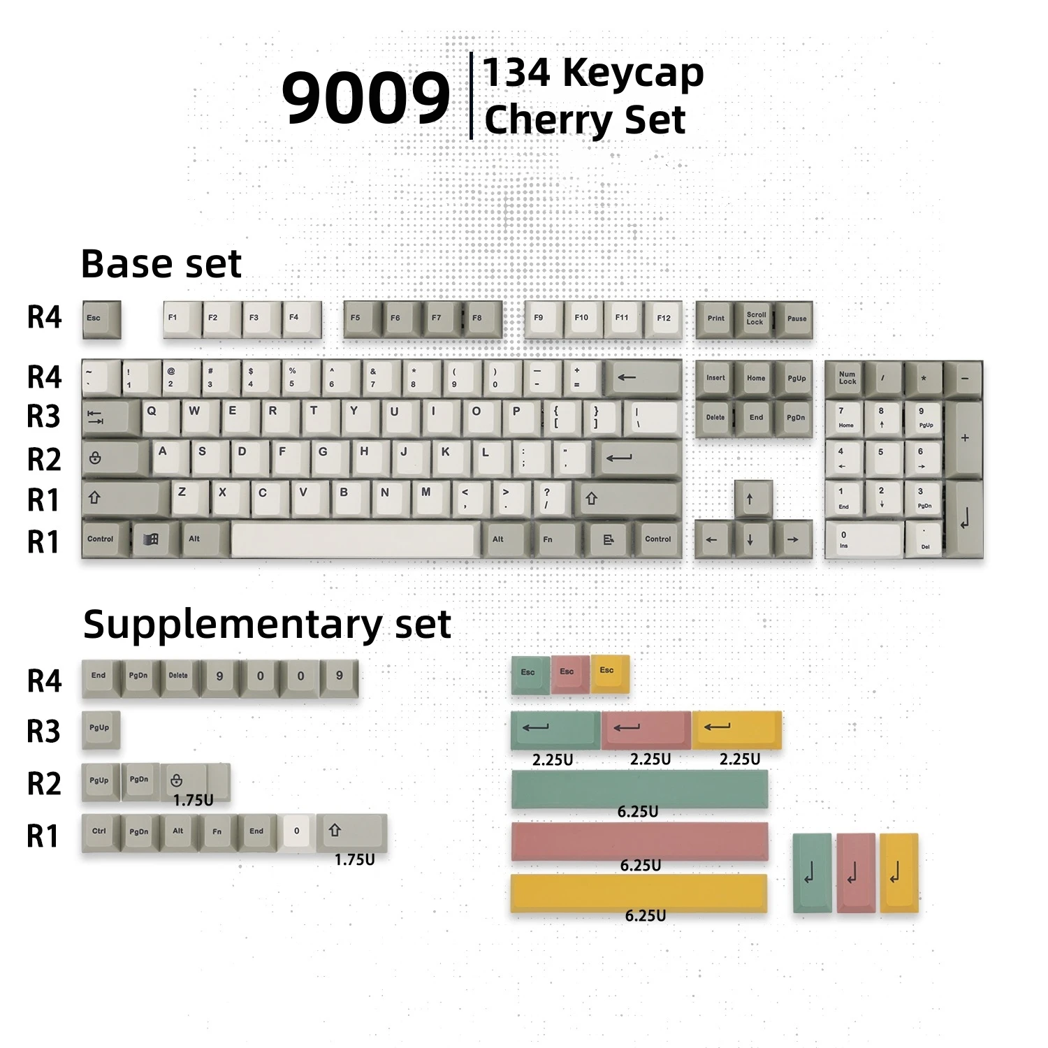 GMK 9009 Retro Keycap Set High Quality PBT Dye-Sublimation Keycaps for Gaming Mechanical Keyboard DIY Cherry Profile 134 Keys