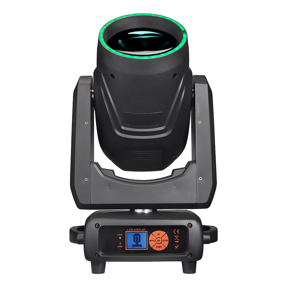 300W LED Beam Moving Head Stage Light DMX512 14 Colors 17 Patterns 0-4 Beam Angle Dual Prism Pattern Effect for DJ Disco Party