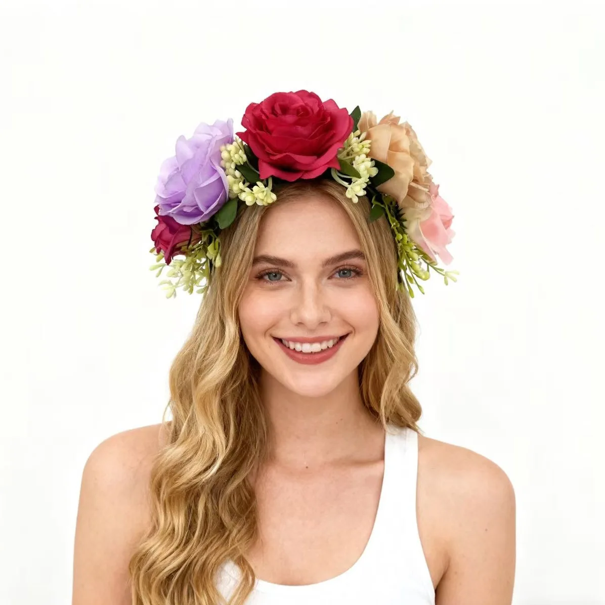 

2026 Valentine's Day Mori Seaside Photo Atmosphere Bridal Wreath Bridesmaid Headband Flower Headgear