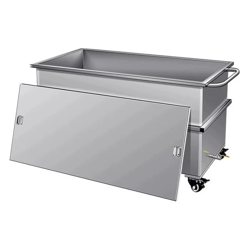 

Mobile Stainless Steel Square Water Storage Tank Thickened Industrial Fermentation Pool Trolley Water Storage Bucket Soaking Poo