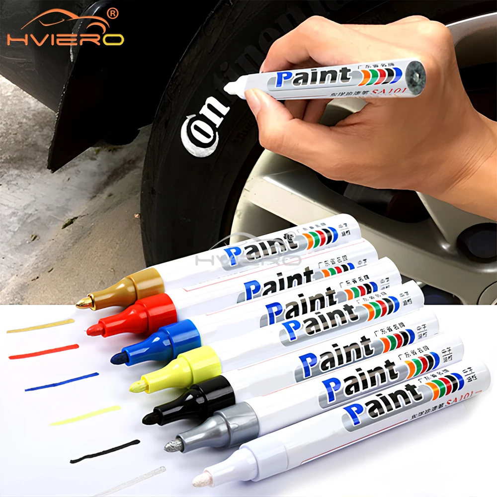 

12X Auto Rubber Tyre Metal Permanent Paint Marker Car Wheel Tire Oily Mark Pen Waterproof Multicolor Graffiti Touch Multipurpose