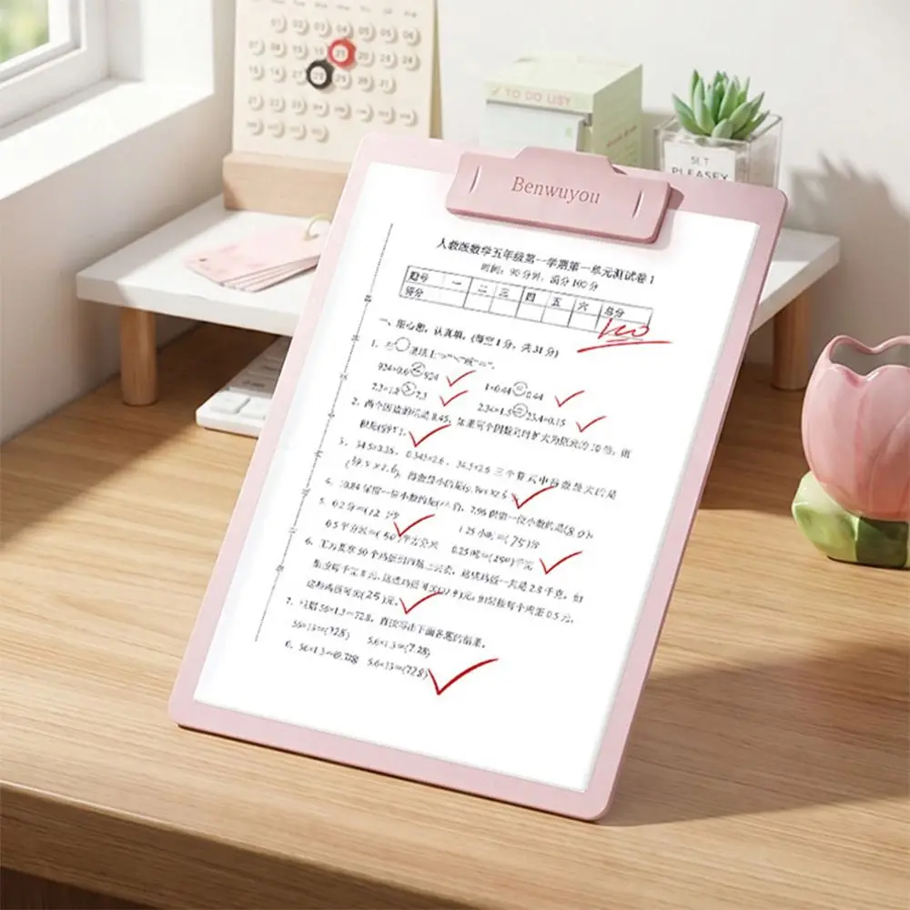 

New PP A4 Clipboard Morandi Color with Pen Slot Board Clip Waterproof Document Holder School Office