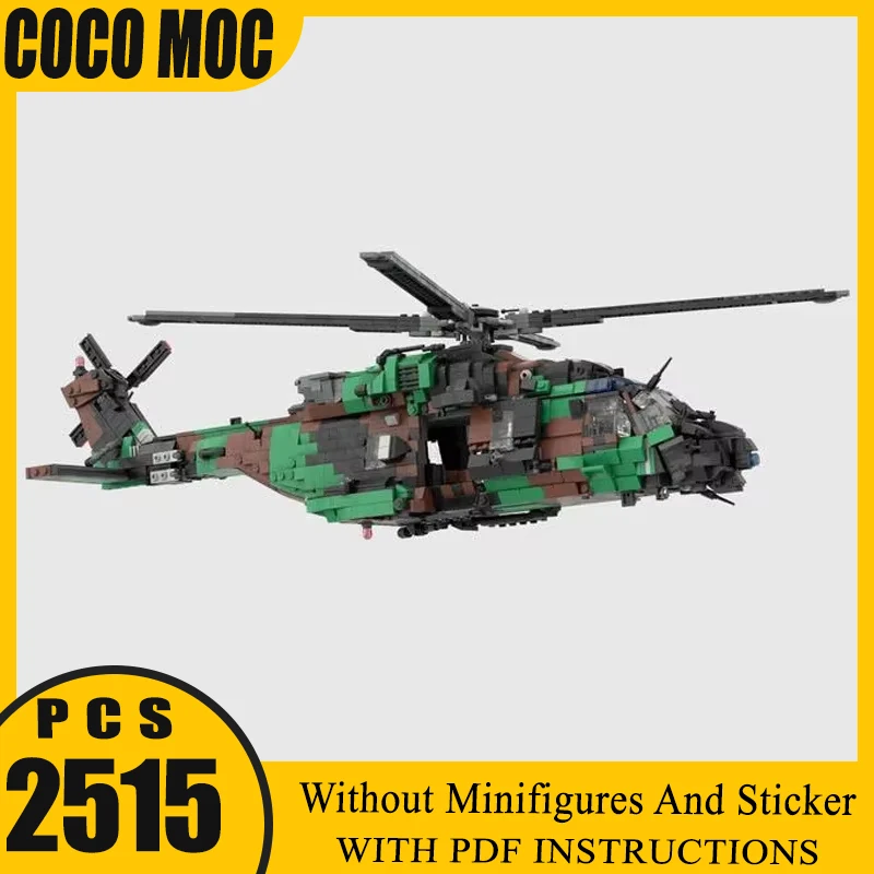 

Военная модель NH-90, тактический транспортный вертолет Moc, строительные кирпичи, рождественские игрушки, технологические блоки, подарки, наборы «сделай сам», сборка