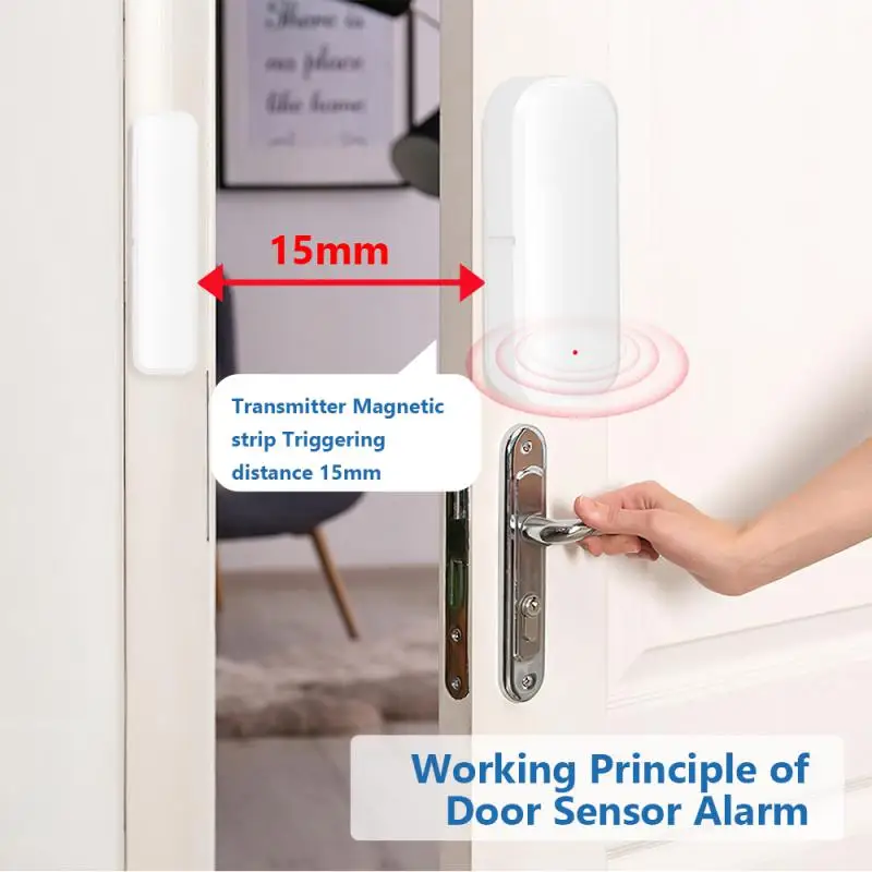 Imagem -06 - Sensor de Porta Wifi Zy-tuya Sensor de Janela Casa Inteligente Detectores Abertos Fechados Via Smart Life Trabalhe com Alexa Google Home