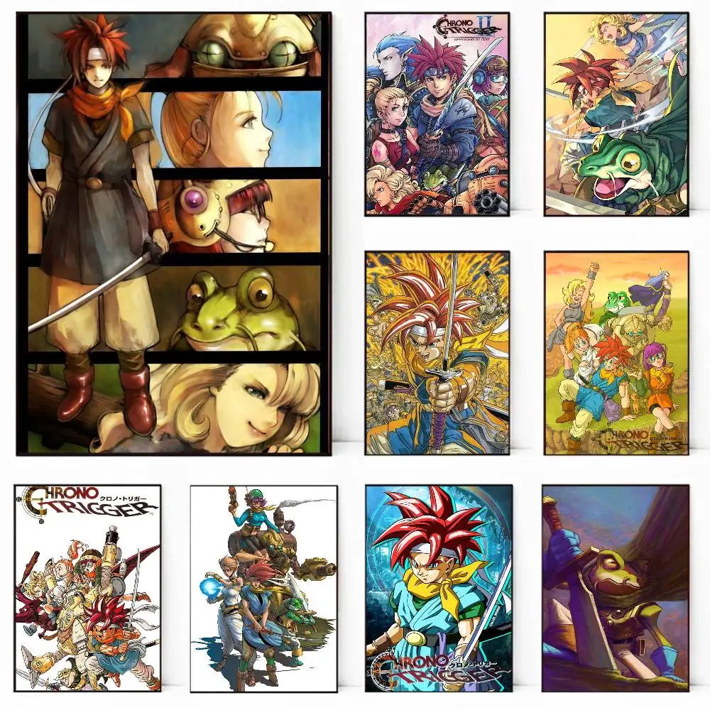 Póster artesanal de juego RPG Chrono Trigger-T, pintura en lienzo con impresiones, regalo de decoración para el hogar, dormitorio y sala de estar