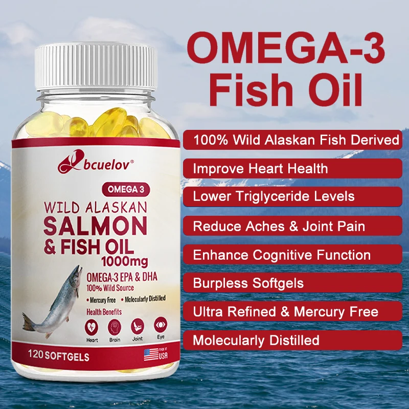 Omega-3 EPA/DHA Fish Oil Capsules - Helps Support Heart, Brain and Joint Health, Relieves Pain and Improves Cognitive Function