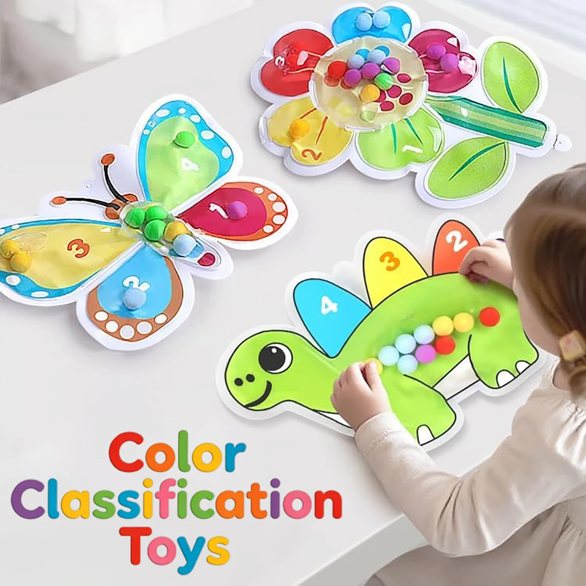 Montessori Animals Color Sorting Sensory Toy Kids Educational Learning Teenager Decompression Gift Fine Motor Skills Development