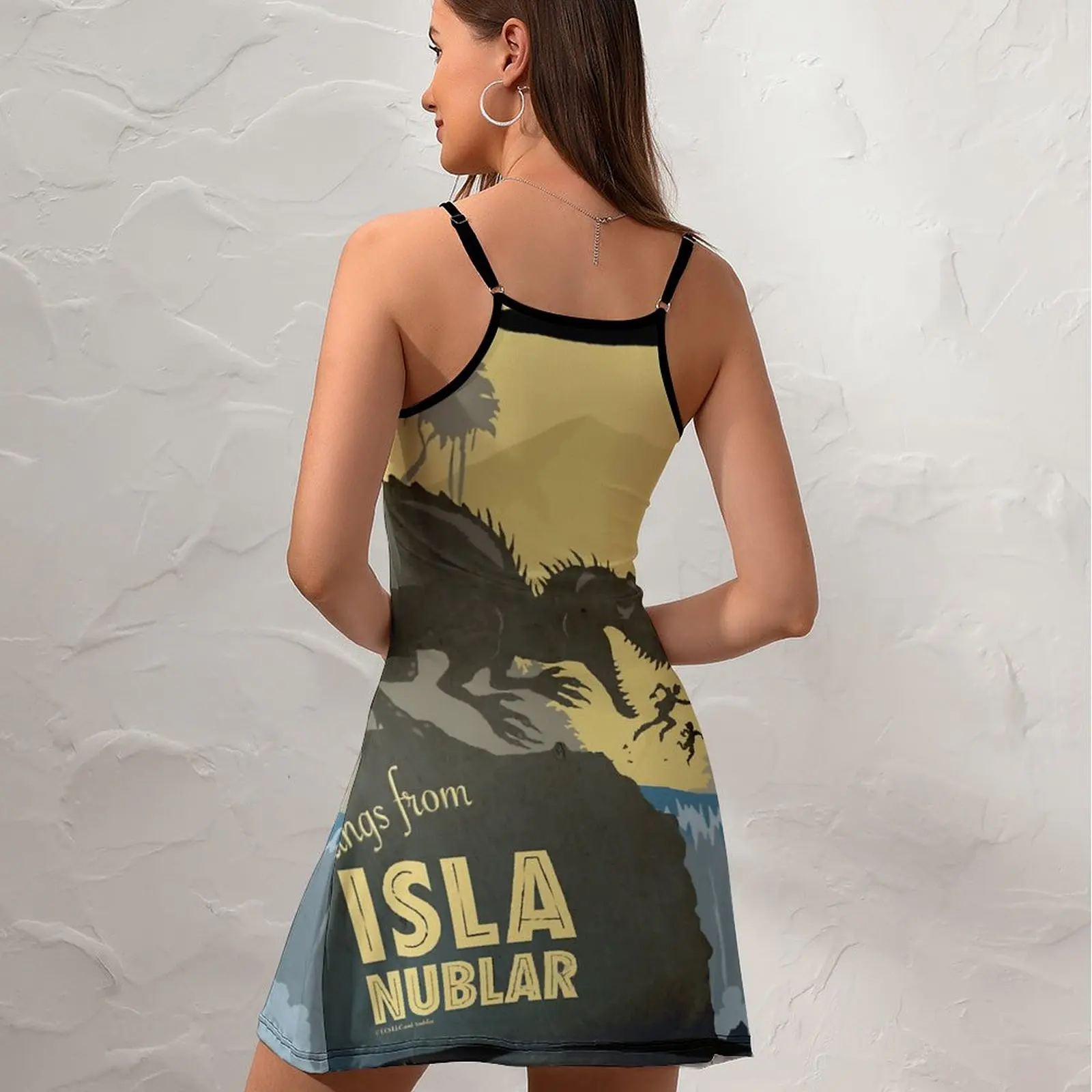 Greetings From ISLA Nublar Indominus (Dark)  Women's Sling Dress Casual Graphic Sexy Woman's Clothing Funny Joke  Parties Suspen