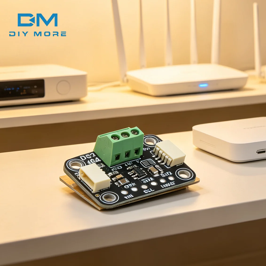 DS2484 I2C To 1 Wire Bus Adapter With JST SH Interface STEMMA QT Qwiic Compatible Industrial Grade Sensor Line Driver Module