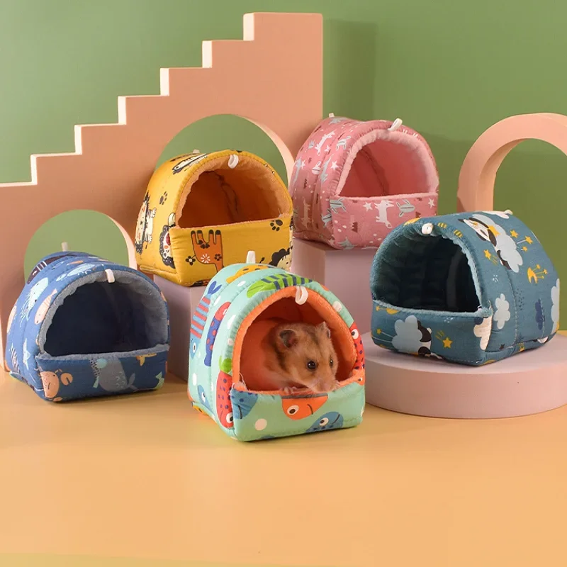 Cute Pet House for Rodents Hammock Chinchilla Guinea Pig Parrot Birds Nest Small Animal Winter Warm Hut Tent Sleeping Bed