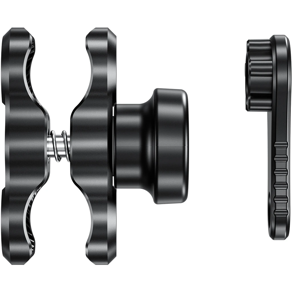 Алюминиевый зажим-бабочка для дайвинга с двумя отверстиями, зажим с шаровой головкой для 1 дюймового шарового адаптера, кронштейн светильник водной съемки