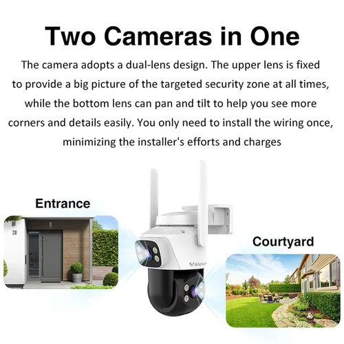 Imagen 2 del producto Vstarcam 5MP lente Dual Wifi cámara PTZ visión nocturna seguimiento inteligente al aire libre 5X Zoom Digital vigilancia cámaras de seguridad para el hogar