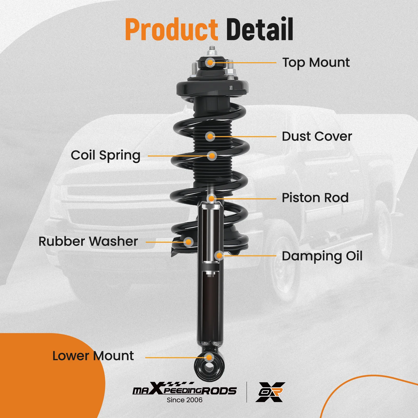 Rear Complete Strut for Honda CR-V 2012-2016 FWD 172957L 172957R Left Right Set