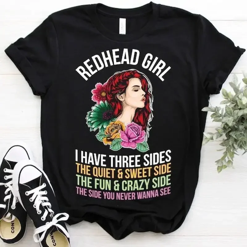 Redhead Girl T Shirt Cute Red Hair Girls Funny Birthday Presen