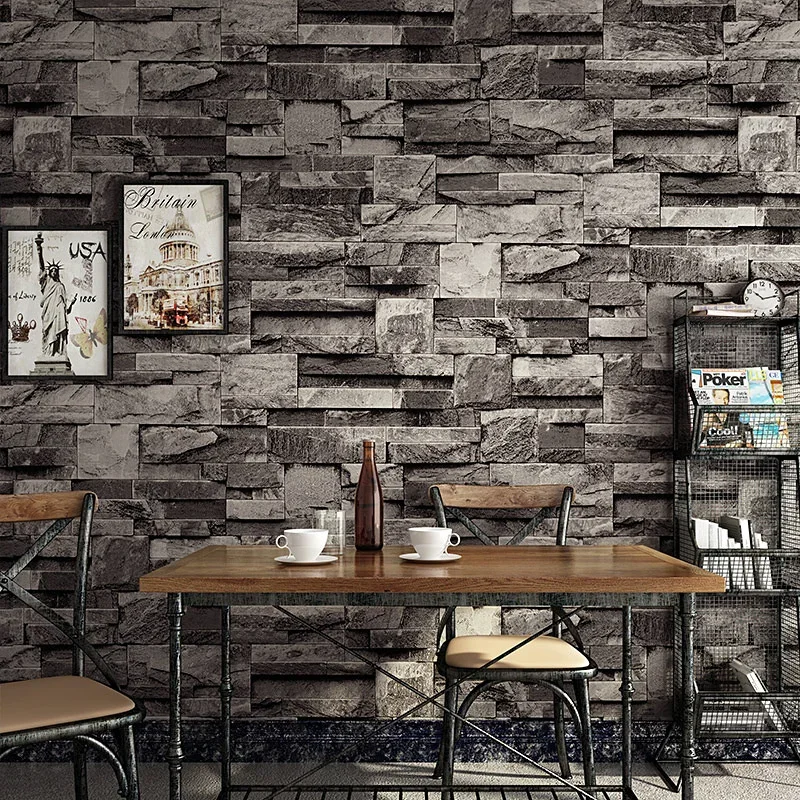 Stone wallpaper Chinese imitation marble culture stone brick 3d background wall wallpaper