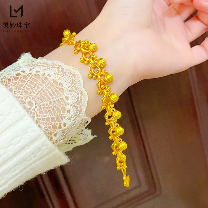 Women's 24K Gold (AU999) Exotic Pumpkin Cuff | Liquid metal pumpkin, gold-inlaid diamonds with crescent symbols