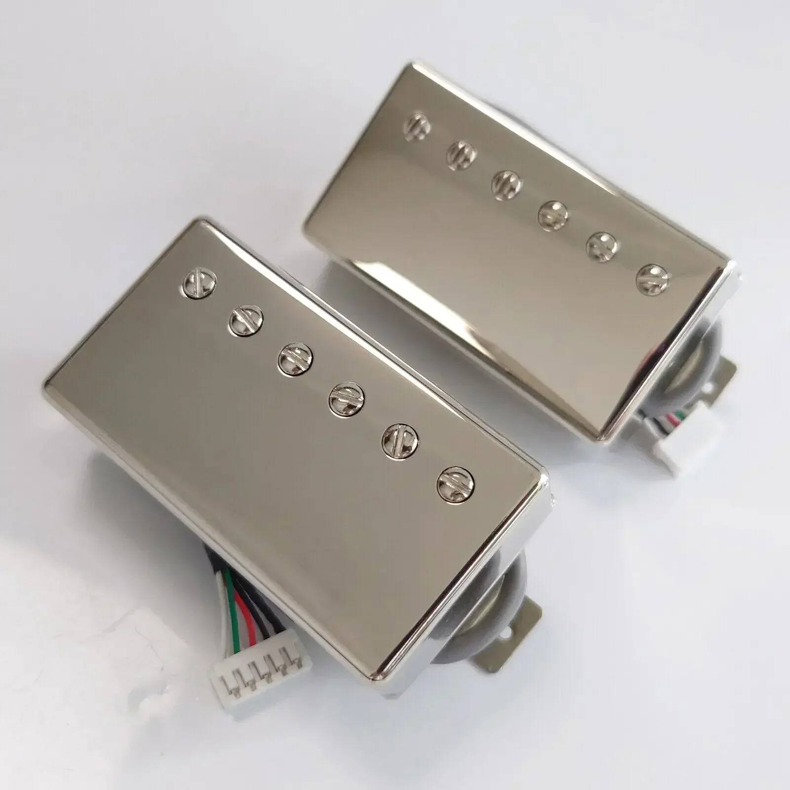 Alnico V Guitar Humbucker Pickups BB1&BB2 Series PAF Neck and Bridge Set Chrome with Wiring Harness 2V1T/2V2T for LP Guitars