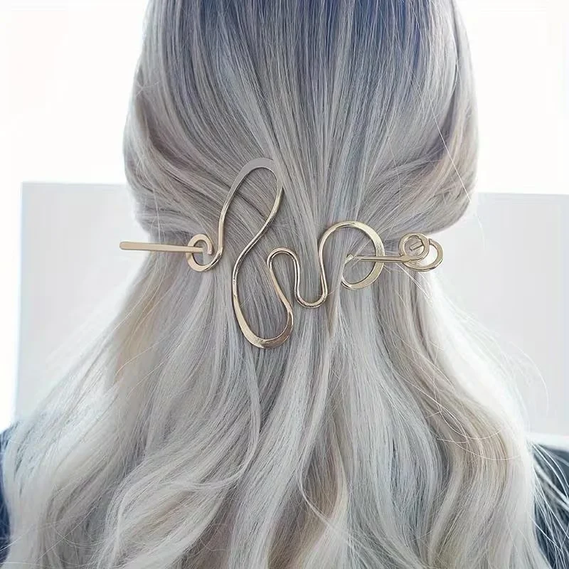 Schlichtes Design, unregelmäßig geformte Haarspange aus Legierung, vielseitiger und eleganter Haarschmuck für Damen im Alltag. – Detail 5