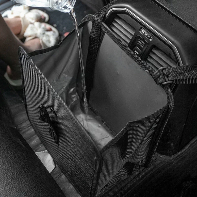 Portable Car Storage Box with Adjustable Strap Foldable Large Capacity Automobile Trash Organizers Auto Hanging Waterproof Bags