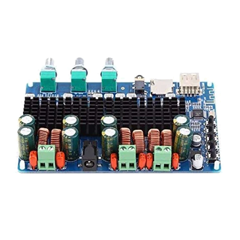 Placa amplificadora de potencia Digital, 2,1 canales, Bluetooth, USB, entrada TF, 50W + 50W, estéreo, 100W, salida de Subwoofer