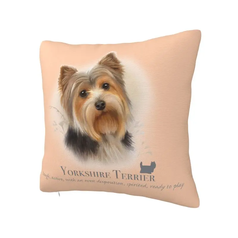 Yorkshire Terrier Dog Throw Pillow Case 55*55cm Home Decoration Pet Animal Cushion Cover Soft Polyester Pillowcase