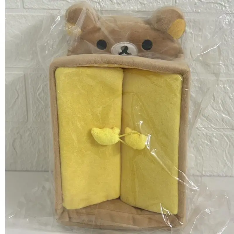 New Kawaii Rilakkuma Plush Jewelry Cosmetic Storage Box Wardrobe Style Storage Cabinet Stereoscopic Bear Cute Girl Birthday Gift