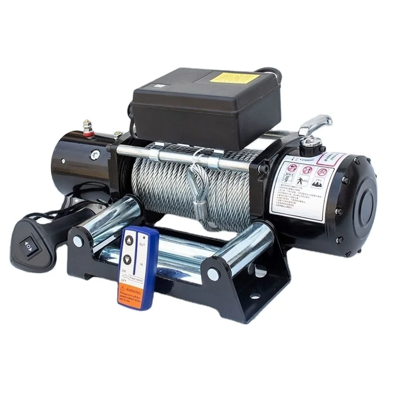Offroad SUV Winch 12V/24V/48V 2000-20000LBS Auto Electric Winch with Remote Control and Steel Wire Rope
