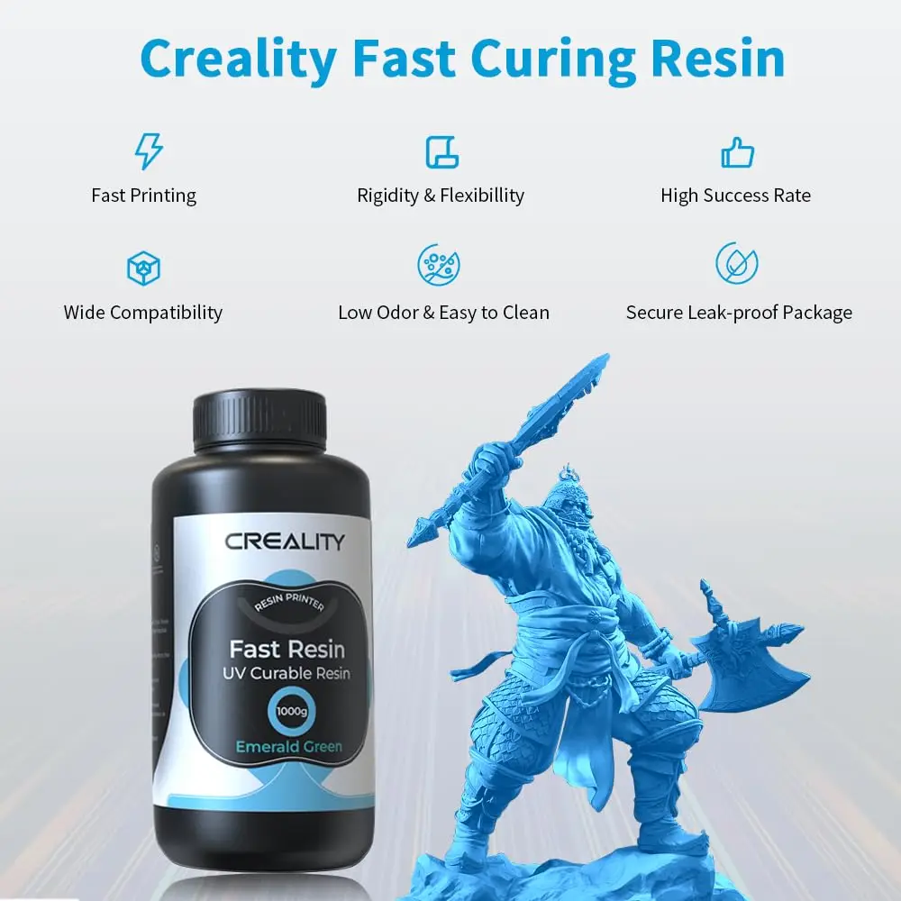 1KG High Precision Fast Cure UV Resin Low Shrink Liquid Consumables for Creality HALOT Series LCD Light Curing Printers