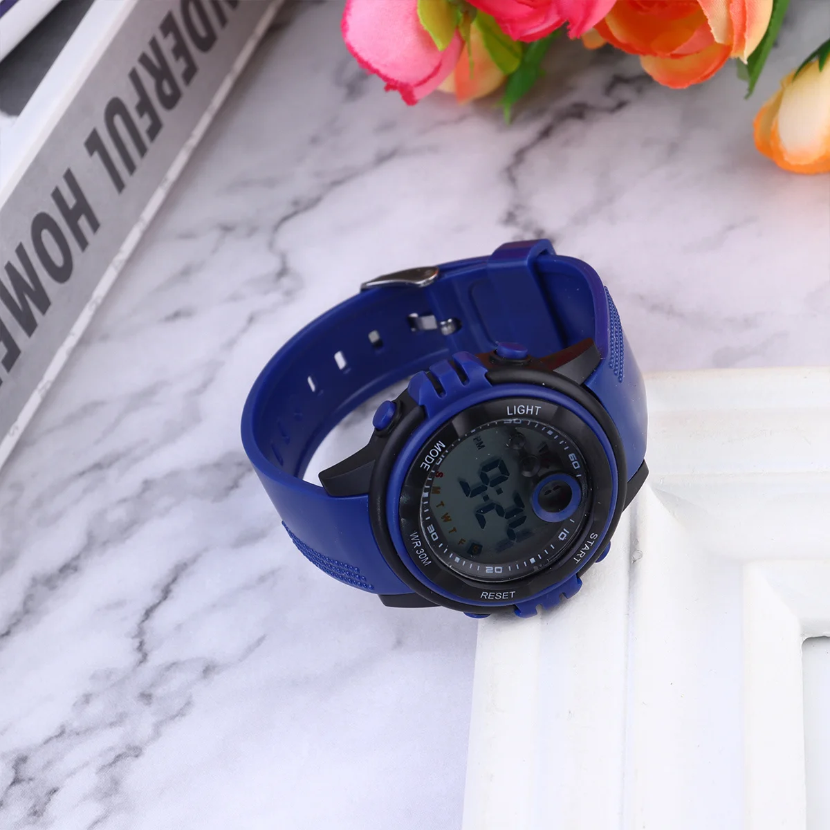 1 個防水スポーツウォッチデジタル発光屋外調節可能なバンド多機能防水時計