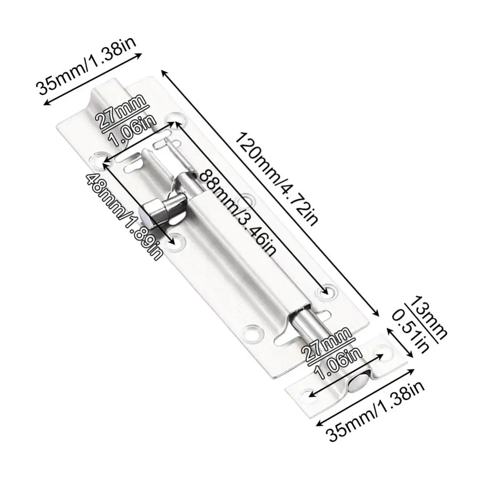 5 Inch Stainless Steel Thickened Door Latch Simple installation for Bedroom / Kitchen with Screws