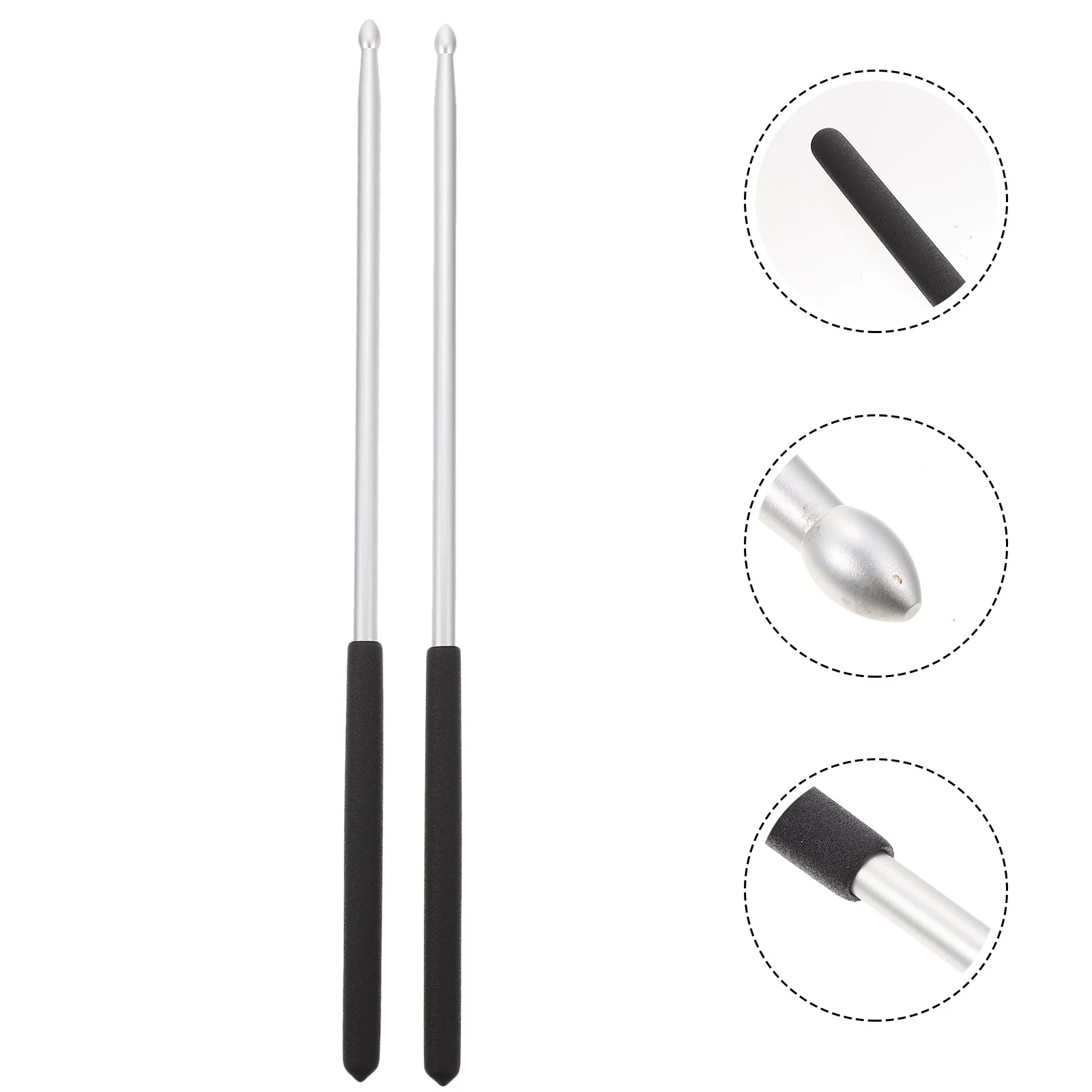 

2pcs Aluminum Alloy Drum Sticks Simple Drumsticks Durable Portable Practice High Quality for Percussion