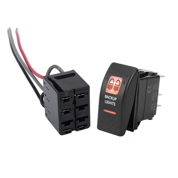 20A 12V WŁĄCZNIK ŚWIATŁA REZERWOWEGO Z BURSZTYNOWĄ POMARAŃCZOWĄ LAMPOU ROCKER DO CAN AM MAVERICK COMMANDER DEFENDERS X3 UTV