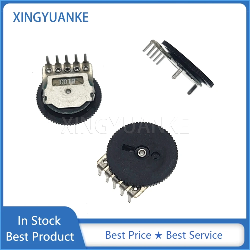 10PCS 14*1MM Gear Dial Turntable Adjustable Volume Potentiometer 14X1 Single Connection 5-Pin B500R B1K B10K B20K B50K