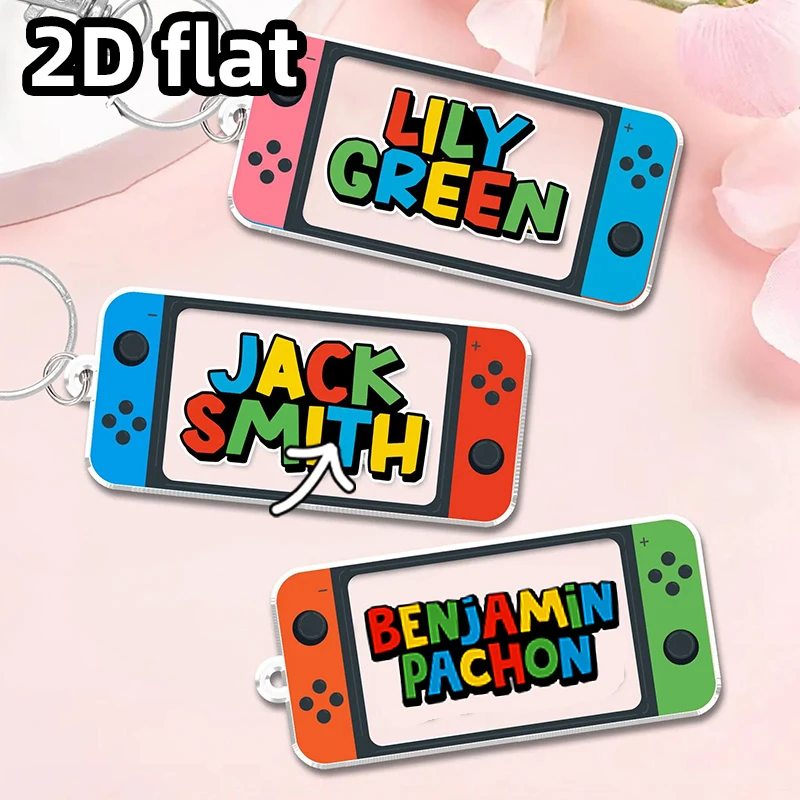 Personalized Gamer Backpack Nameplate Keychain