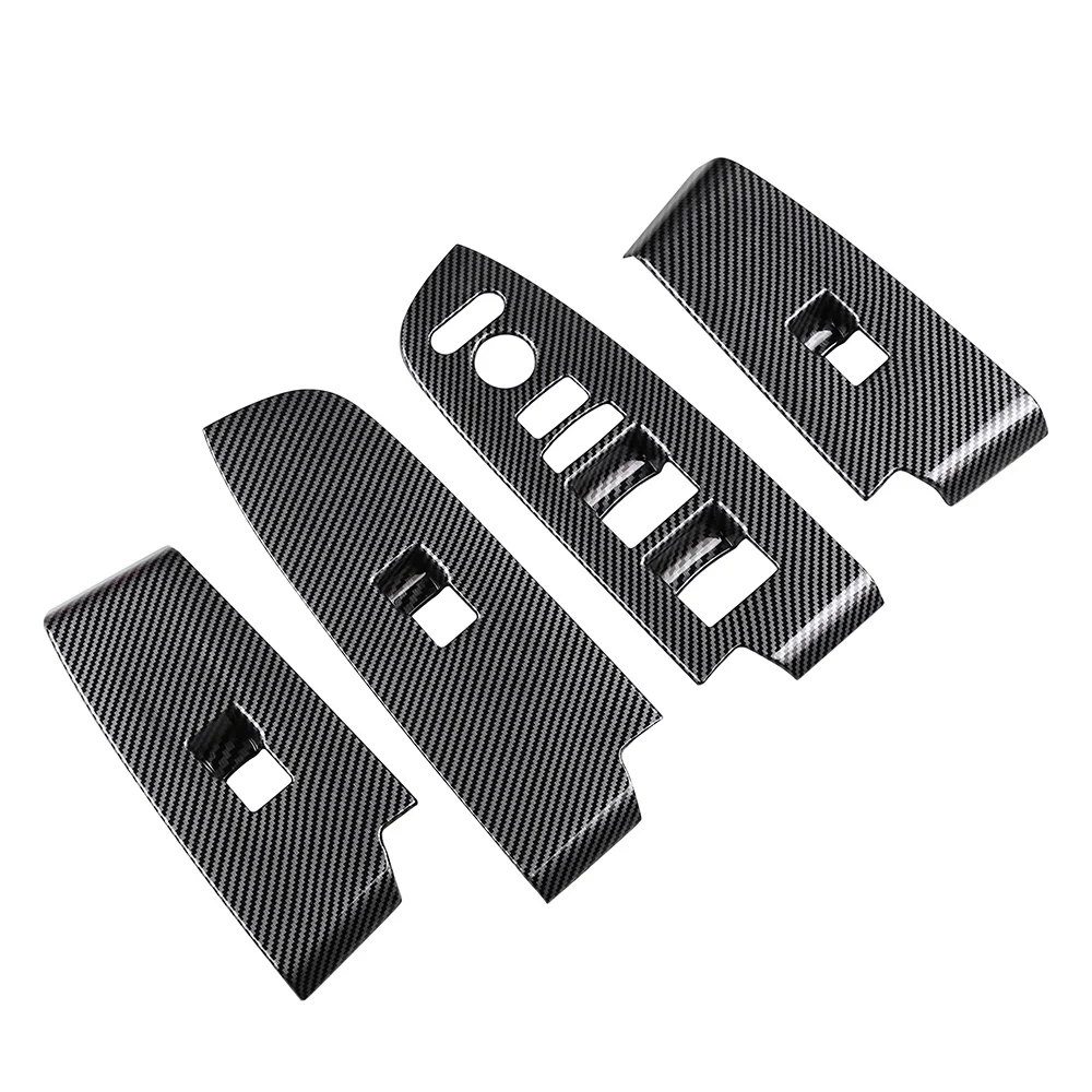 Carbon Fiber Window Glass Lift Button Trim Switch Cover Door Armrest Panel Sticker for -V Vezel 2021 2022